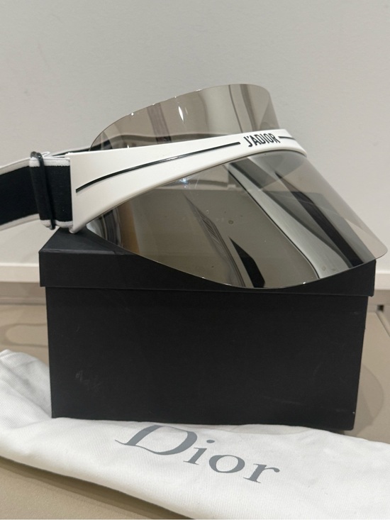 Dior Accessories - Dior White Visor Sunglasses with Smoke Shield Lens